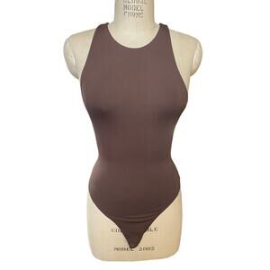 Babaton Contour ‘90s High-Neck Bodysuit Rich Mocha Brown Size Small